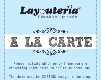 A la Carte Party Single | Party Printable | | Layouteria