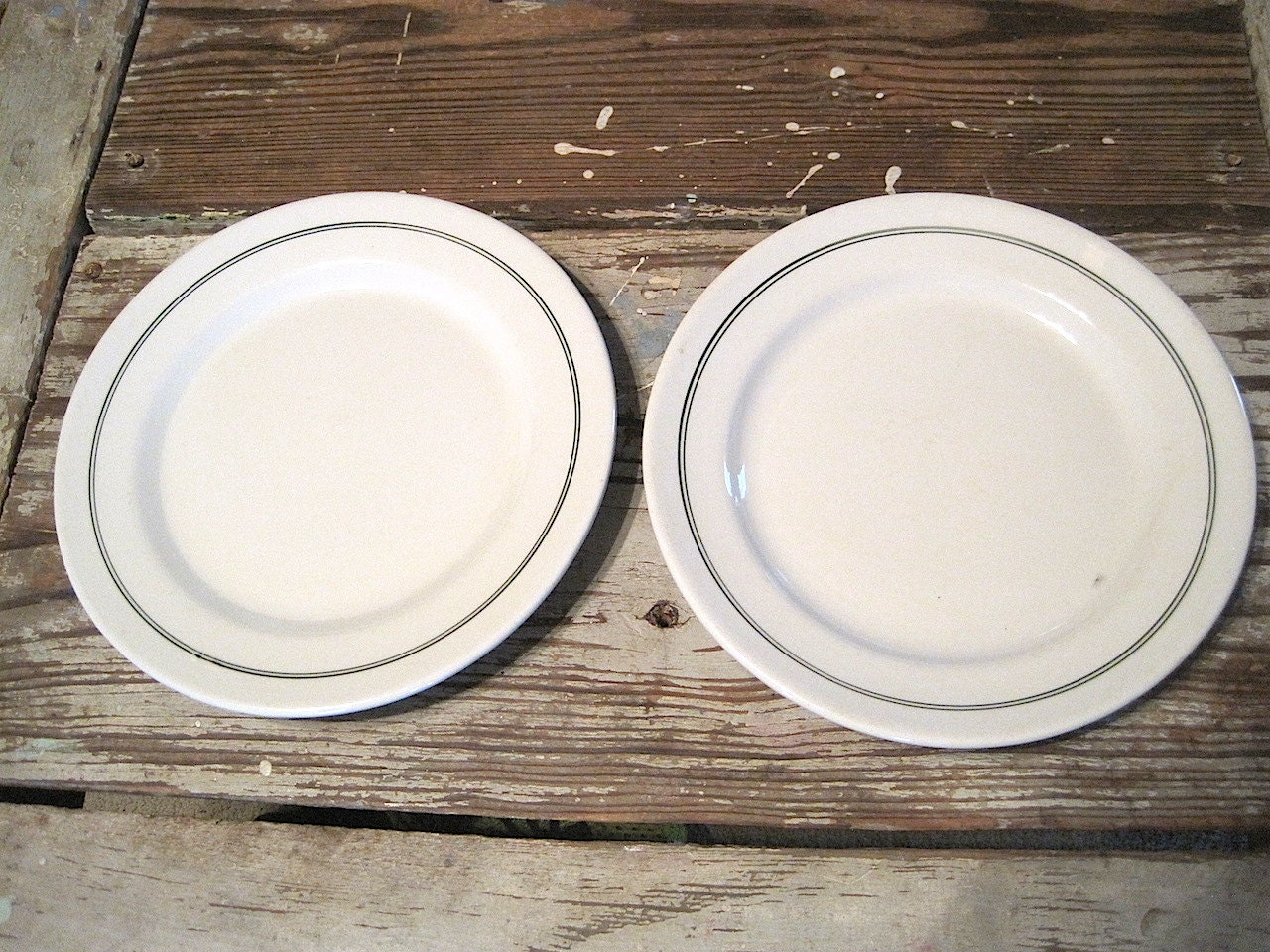 Two Sterling Vitrified China Restaurant Ware Dinner Plates