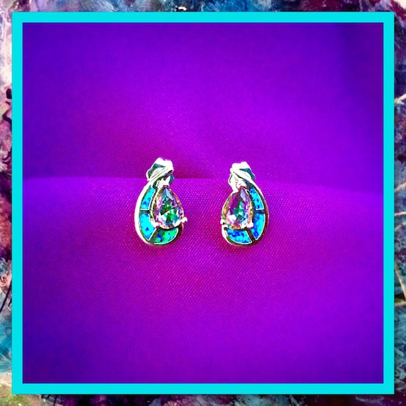Women's Colorful Gemstone Stud Earrings by 1KoolNurseKreations