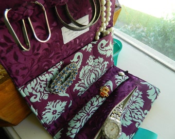 Travel Jewelry Roll, Travel Jewelry Clutch, Travel Jewelry Case, Travel Jewelry Organizer