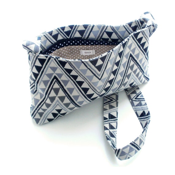 cotton bag shoulder belt zip lock closure triangle pattern grayscale ...
