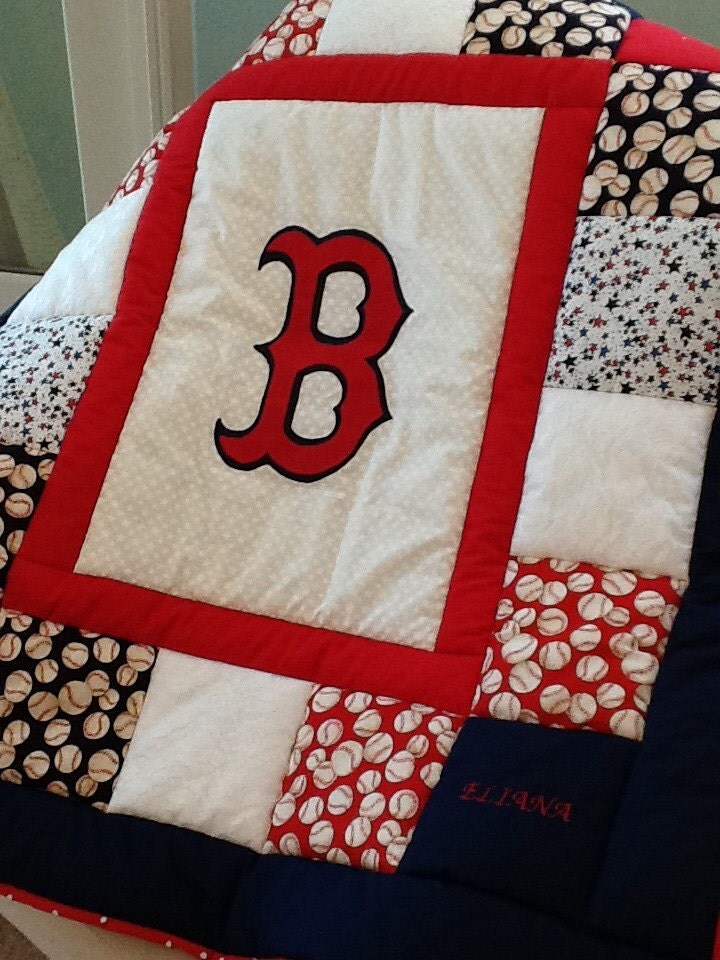 Customized Baseball Baby Quilt for Girls Girls like by memomslove