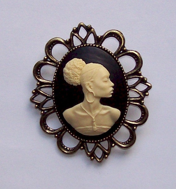 African jewelry Cameo pin Necklace Classic Africa Brooch Pin