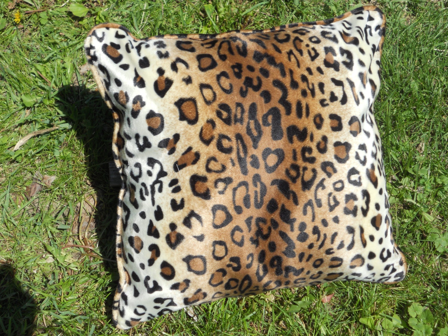 Leopard Print Pillow Faux Fur 18 X 18 contains pillow