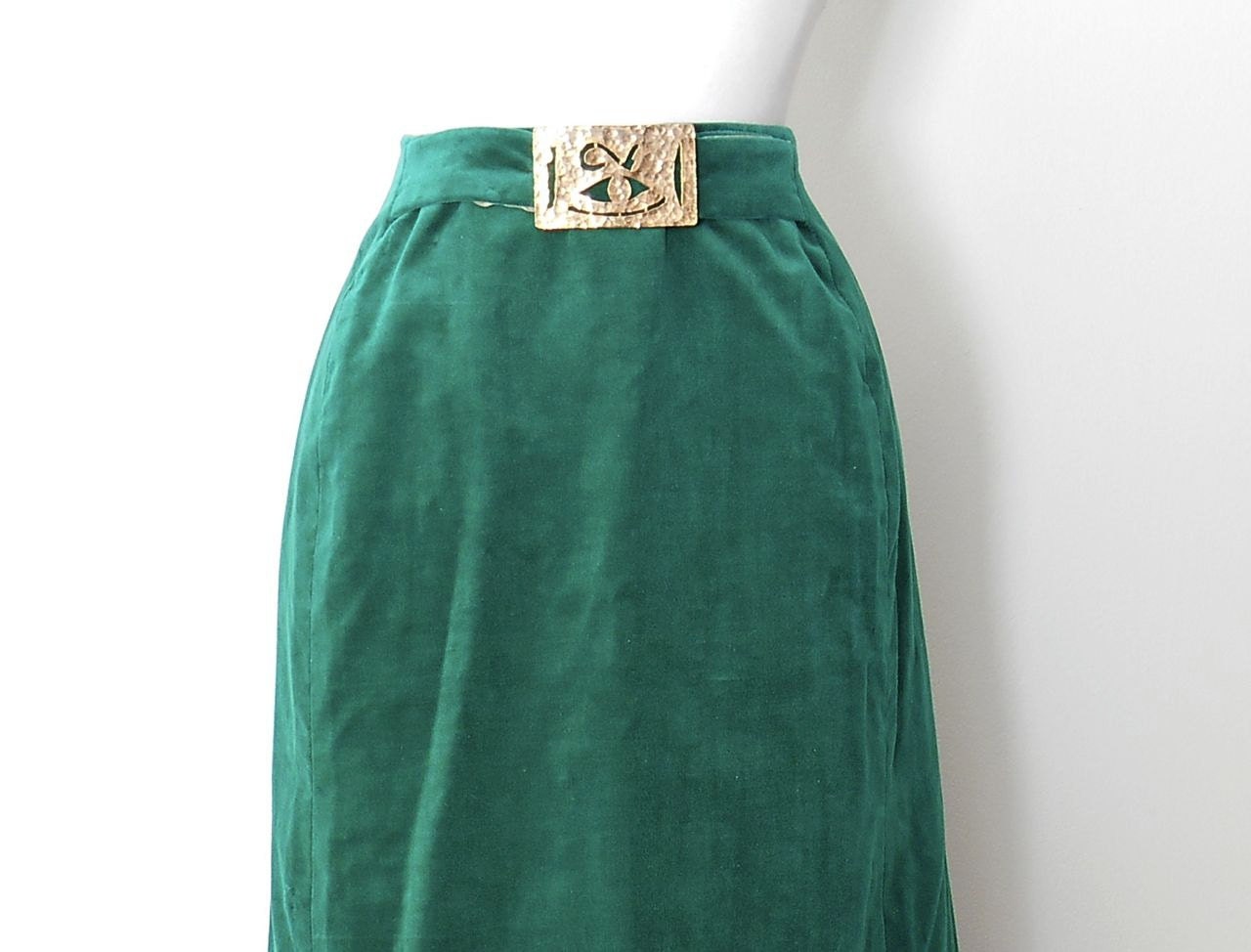 maxi skirt emerald green