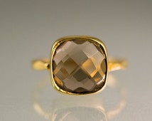 ... Ring - Gemstone Ring - Stacking Ring - Gold Ring- Cushion Cut Ring