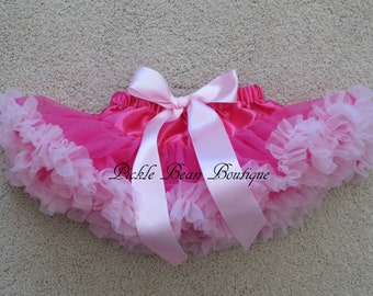Pettiskirt - Pink Baby Pettiskirt - 0-9 mo Ready To Ship - Baby Infant Newborn Girl Tutu - Baby Pettiskirt - Hot Pink Tutus