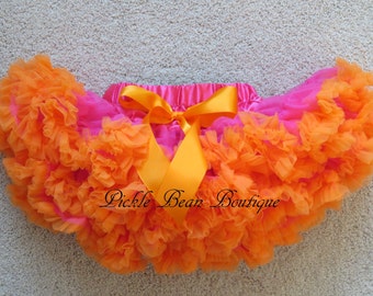 Hot Pink and Orange Pettiskirt - Ready To Ship - 1st Birthday Tutu - Tutus - Baby Girl 1st Birthday Outfit - Girls First Birthday Outfits
