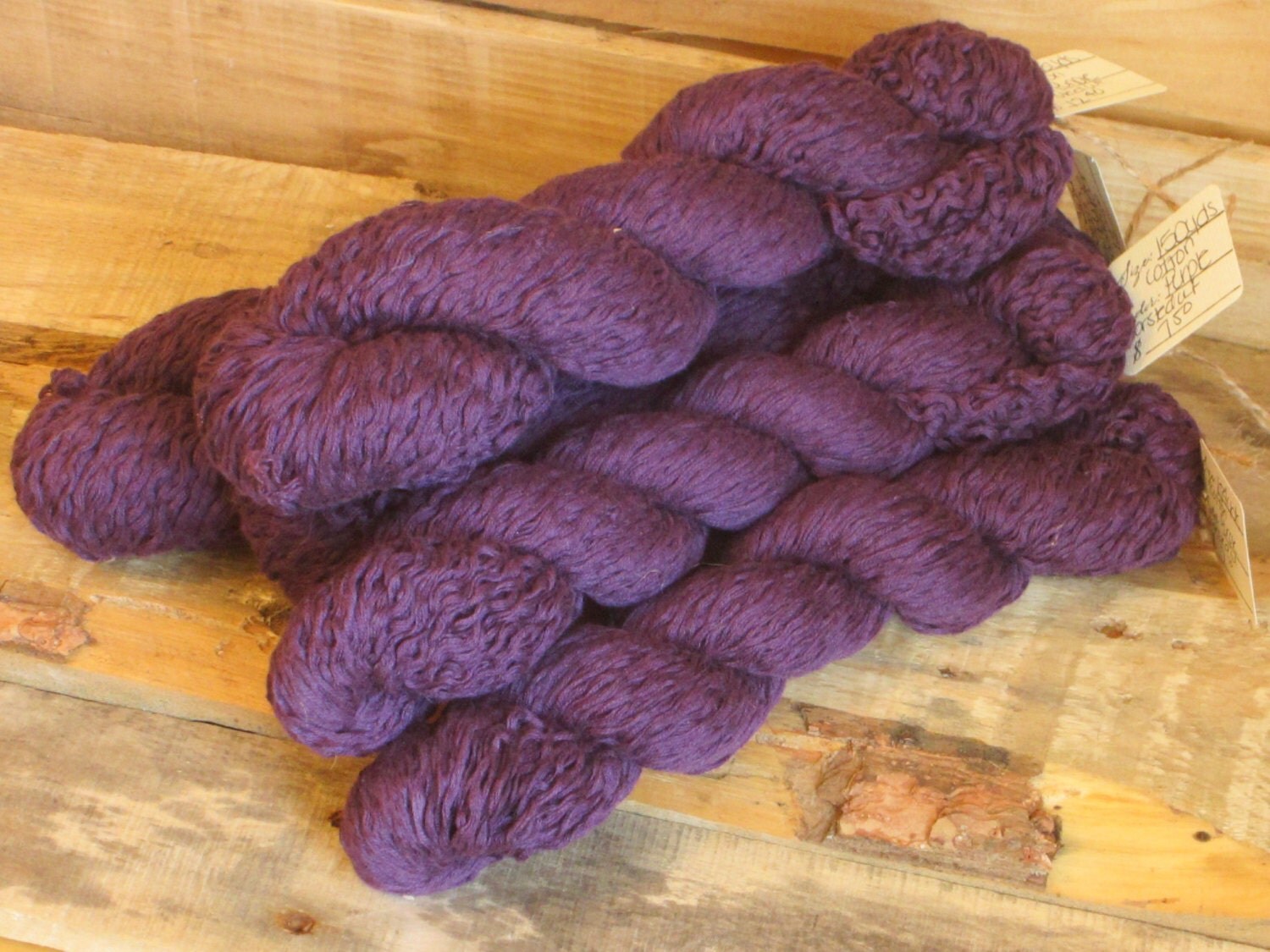 Deep purple cotton yarn worsted weight 230 yards royal