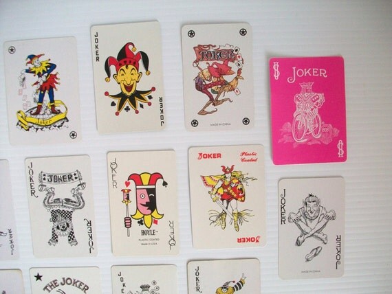 Instant Collection Of 23 Vintage JOKER Playing Cards . Joker Card ...