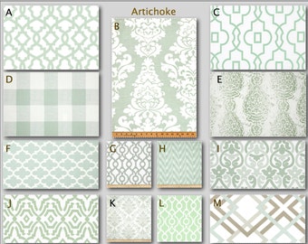 Custom Baby Crib Bedding- Design Your Own Modern Bedding- Dorm Bedding- Glider/Rocker cushions- Artichoke- Green