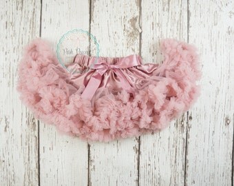 dusty rose pettiskirt, mauve tutu, baby pettiskirt, girls pettiskirt, baby tutu, rose pettiskirt, newborn pettiskirt, petticoat, infant tutu