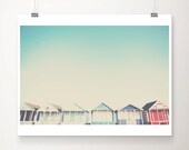 beach photograph, beach hut photograph, mint, triangle, beach hut, architecture photography, coral, blue, turquoise, beach decor