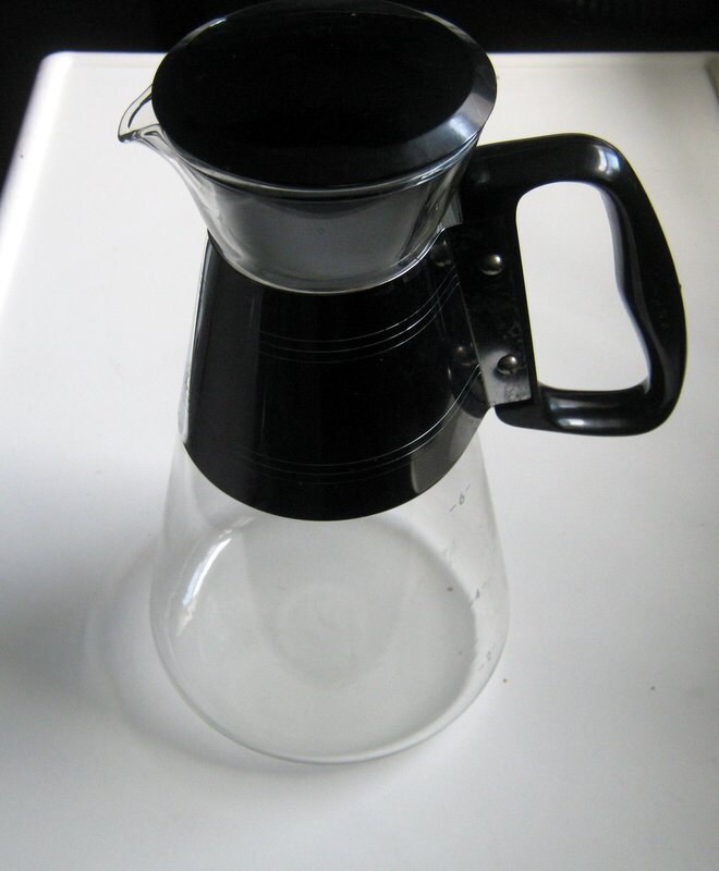 Vintage Retro Clear Glass Coffee Pot