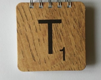 Scrabble notepad made from Scrabble Tile Coasters - variety of letters A - Z