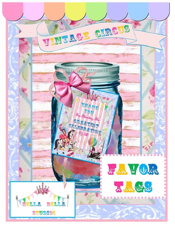 CIRCUS FAVOR TAGS ~ Printable Instant Download Il_570xn