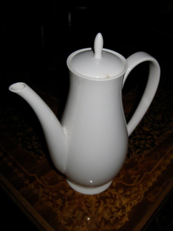 Kokura Ware Ironstone White Coffee Pot Mid Century