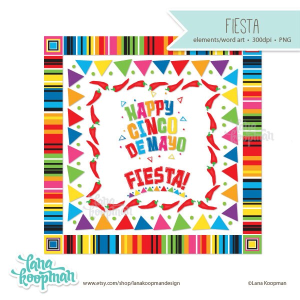 Cinco de Mayo Frames Cinco de Mayo Borders by LanaKoopmanDesign