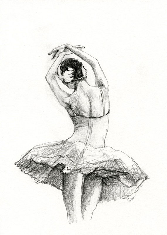 Ballerina 18 Original Pencil Drawing Classical signed 8x12