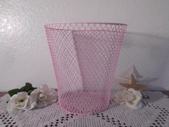 pink waste paper basket wire shabby chic distressed paris pink waste paper basket wire shabby chic distressed paris