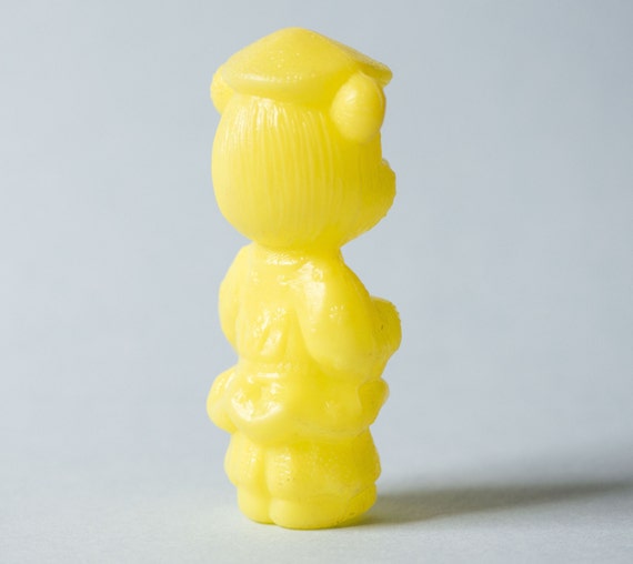 Vintage bear yellow bear toy plastic bear with balalaika