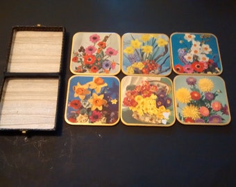 Set of 6 Win-El Ware Coasters and Case