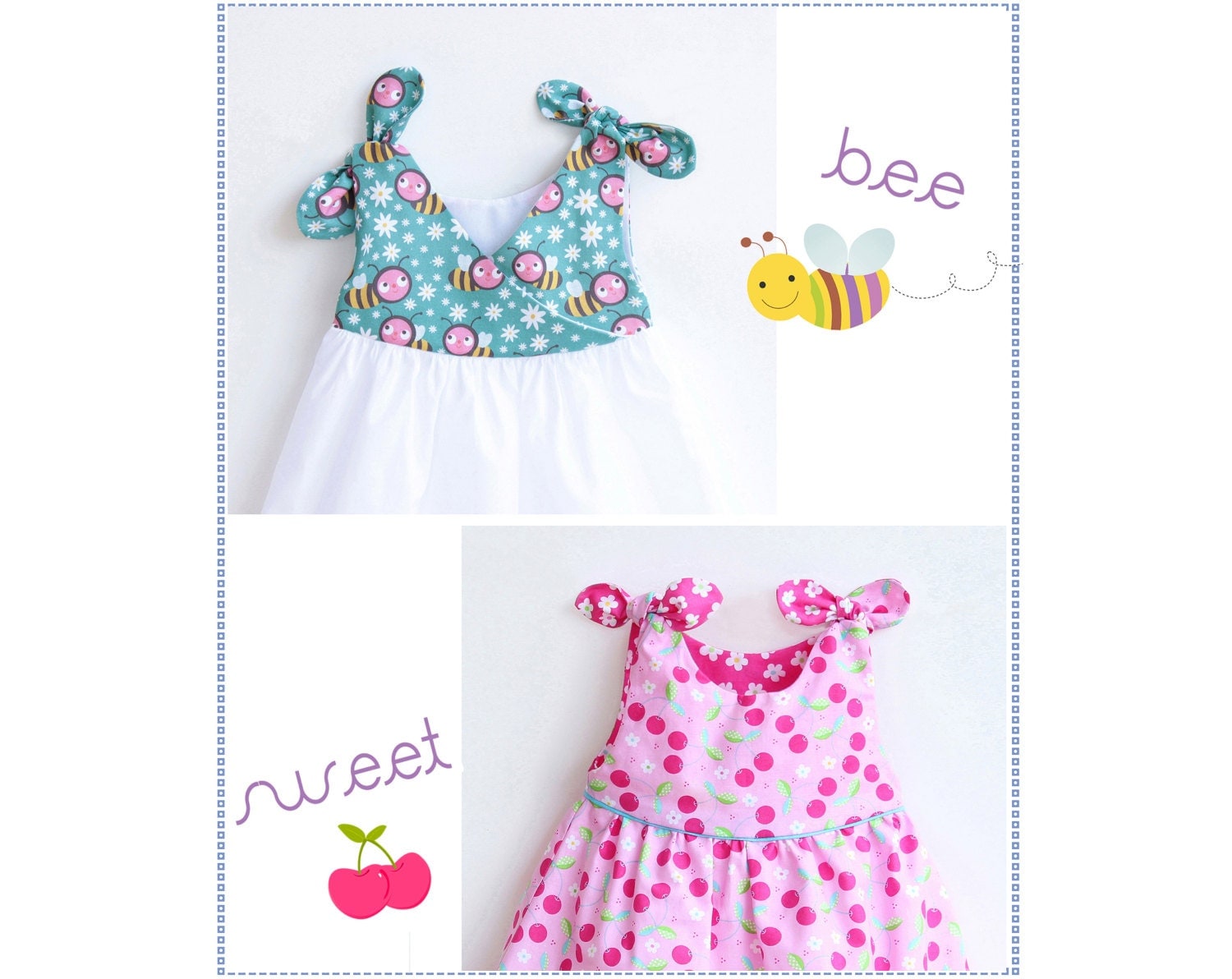 Baby Girl Dress sewing pattern Pdf Overall Knotted Dress