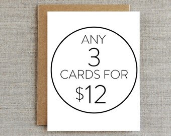 Mix & Match RHUBARB PAPER CO. Greeting Cards - 3 For 12 Dollars!
