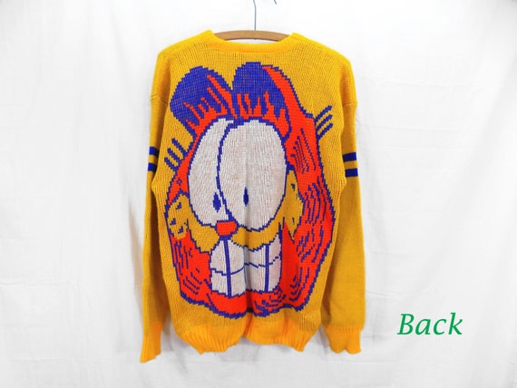 Vintage Garfield The Big Cat Knit Sweater Men's L by DeadOldLady