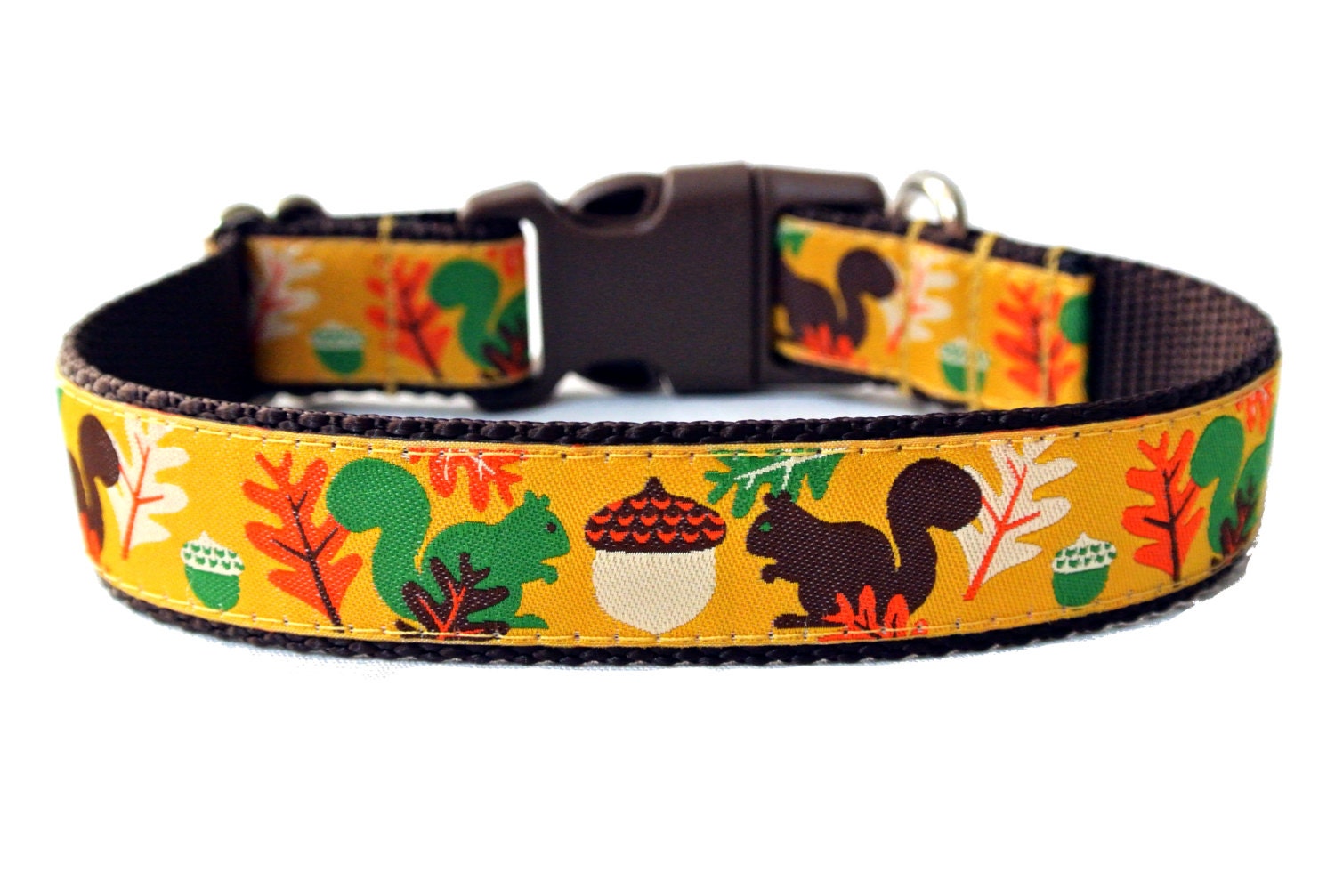 Squirrel Dog Collar 1 Fall Dog Collar by Wagologie on Etsy