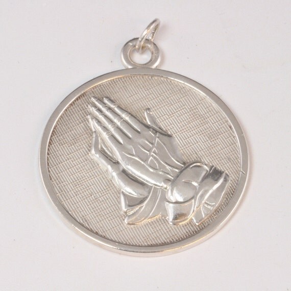 Vintage Sterling Silver Serenity Prayer Pendant C1970 AA