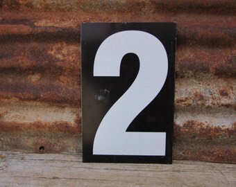 Number Sign Metal Vintage 7 or Number 8 Double Sided Small 7