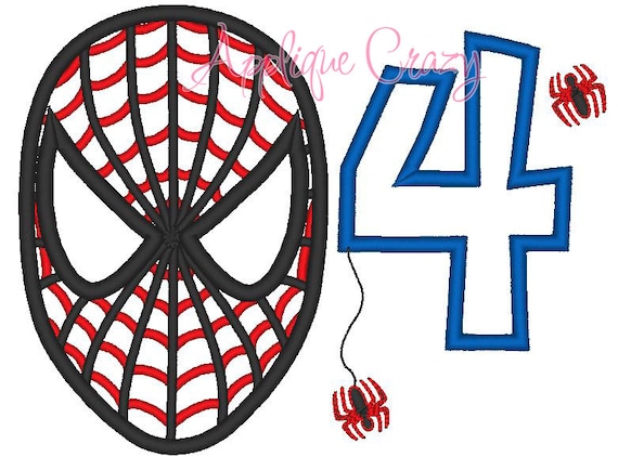 items similar to spiderman with the number 4 applique design on etsy