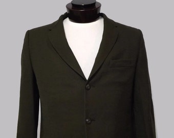 1950s Mens Blazer Suit Jacket Sport Jacket Olive Textured Royal Fabrics Craft Tailored by Howard