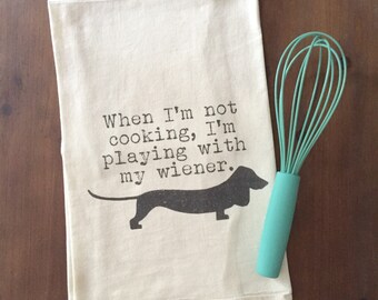 Wiener Dog Flour Sack Tea Towel