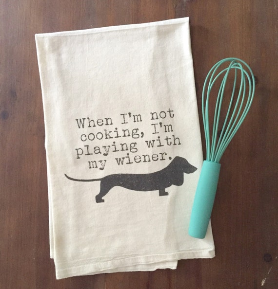 Wiener Dog Flour Sack Tea Towel