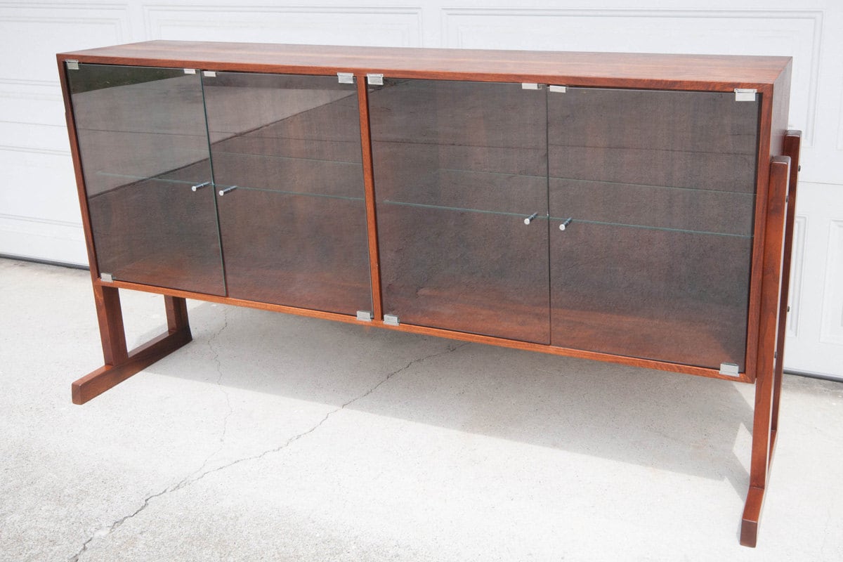 Mid Century Walnut Bookshelf Console Haute Juice