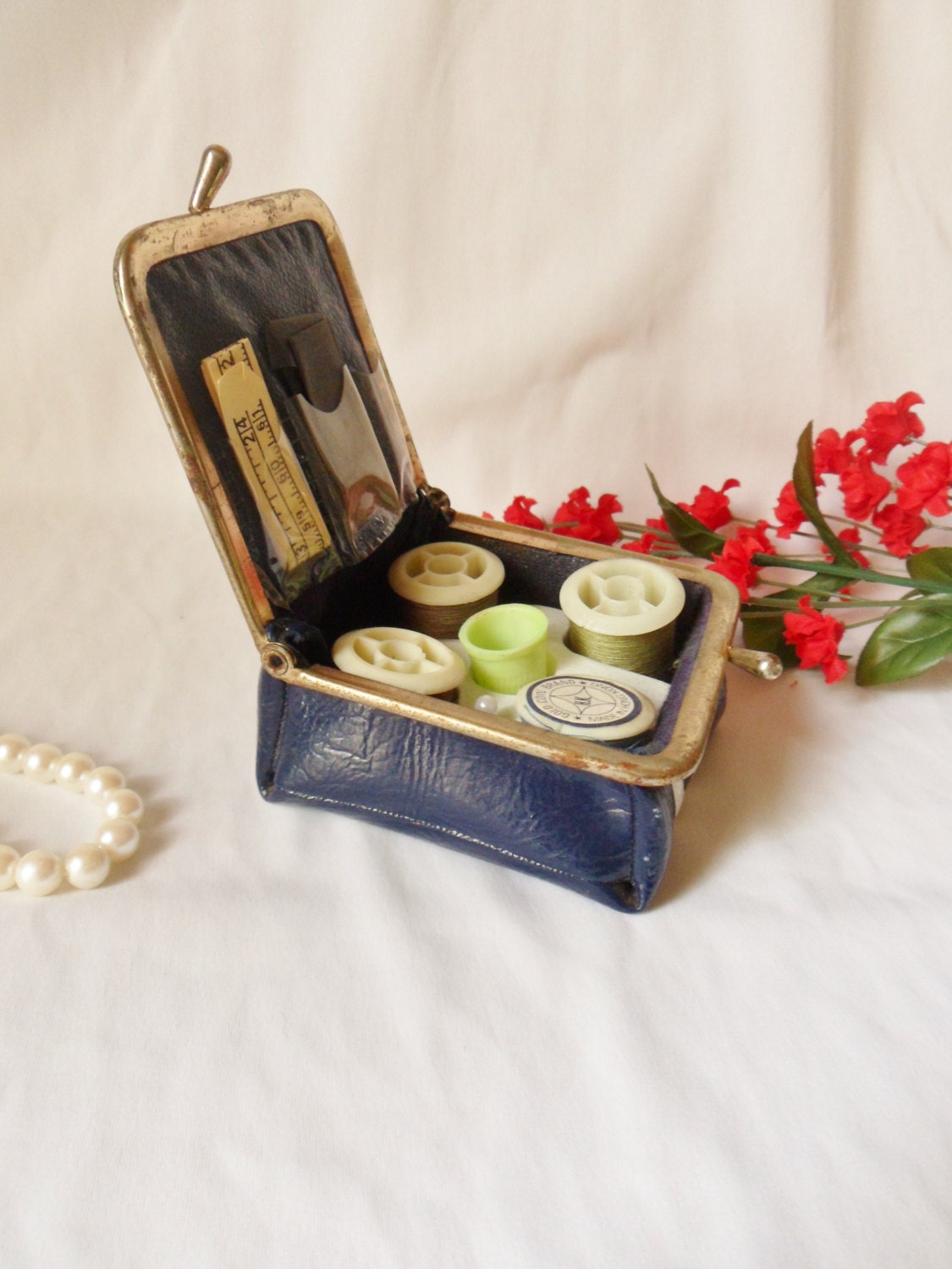 Travel Sewing Kit Patent Leather Sewing Case by MountainThyme1