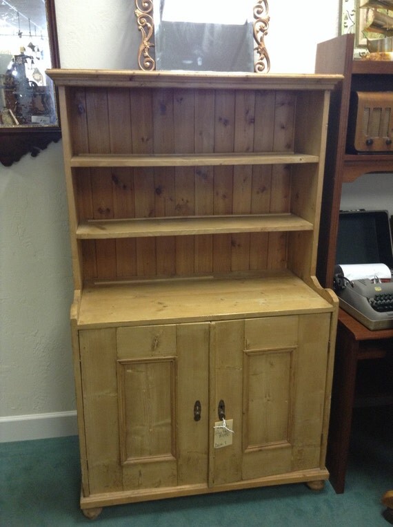 Knotty pine hutch buffet by ThriftCityFurniture on Etsy