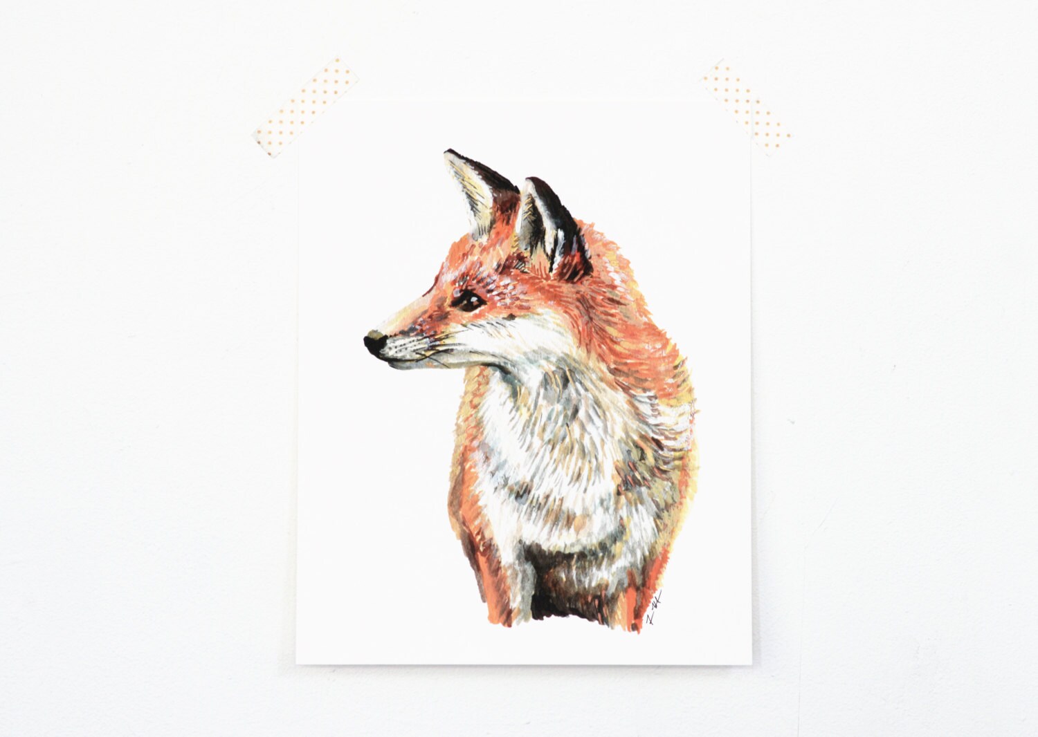 Fox 8x10 Art Print Red Fox Woodland Giclée Print