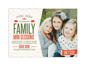 INSTANT DOWNLOAD - Holiday Mini Session template - Photoshop template - E936