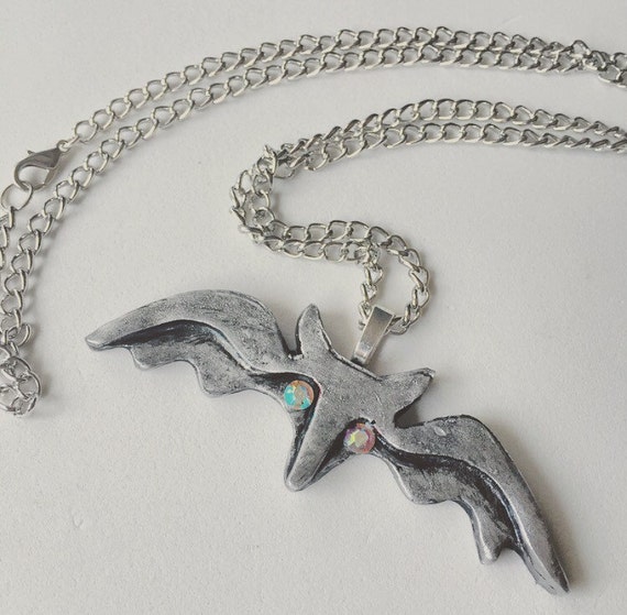Lily munster bat necklace