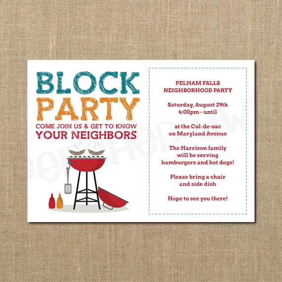 Block Party Invitation Template Free 1