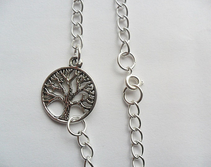 Tree of life bracelet ,silver tone, charm bracelet