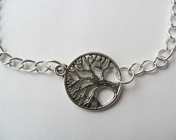 Tree of life bracelet ,silver tone, charm bracelet