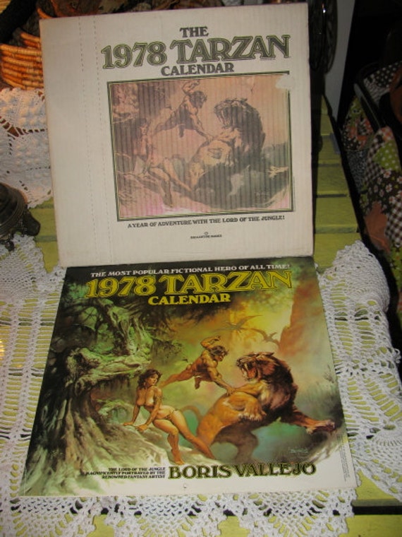 1978 TARZAN Boris Vallejo Calendar in Cardboard Mailer Color