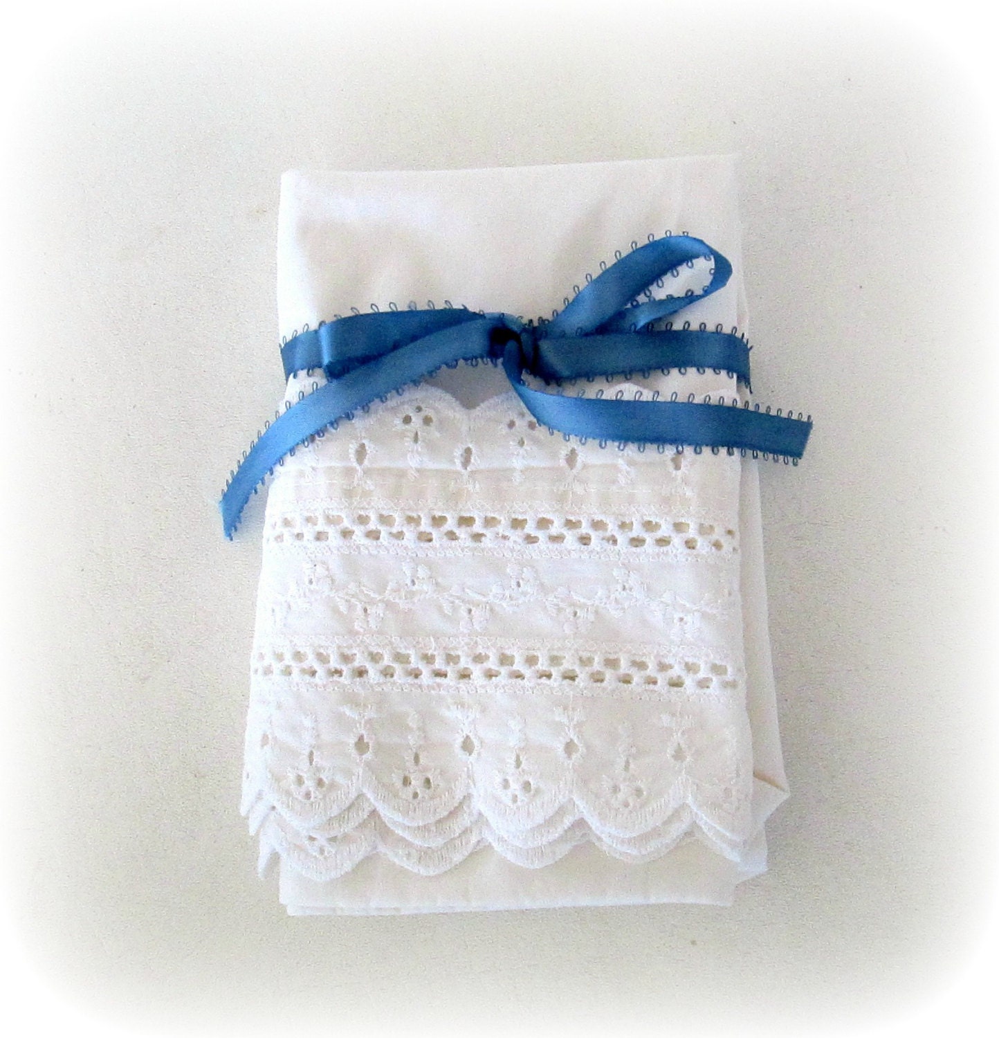 Morning Light Pillow Case White Cotton Eyelet Lace Standard