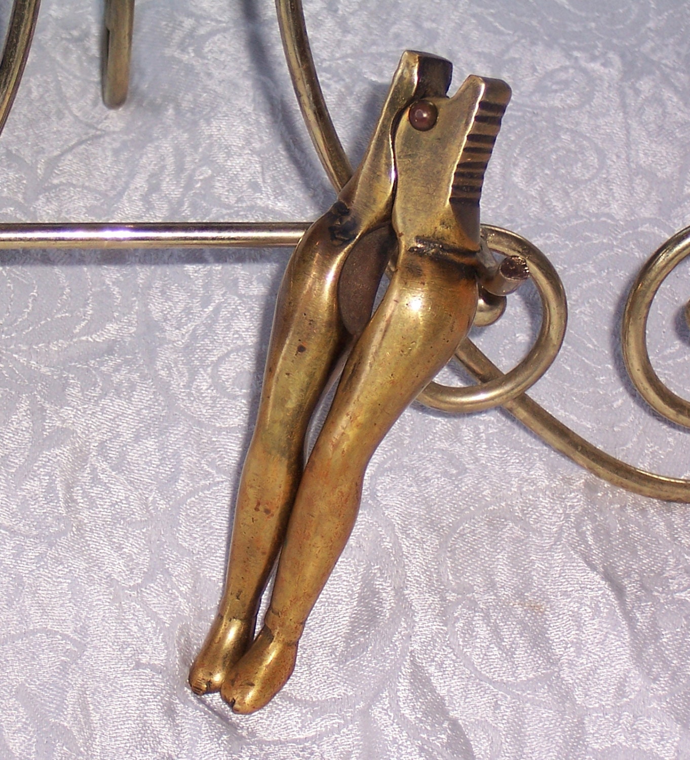 Vintage Brass Nutcracker Woman Ladies Curvy Legs Female Leg