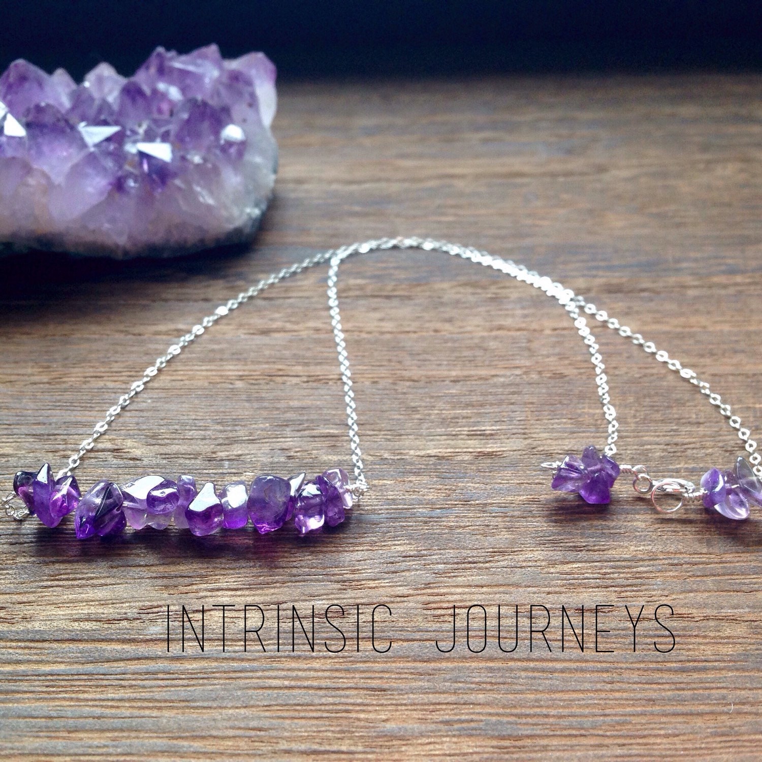 Sterling Silver Balance Bar Gemstone Necklace