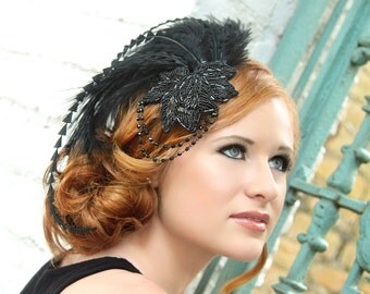 Elegant Black Ostrich Feather Fascinator